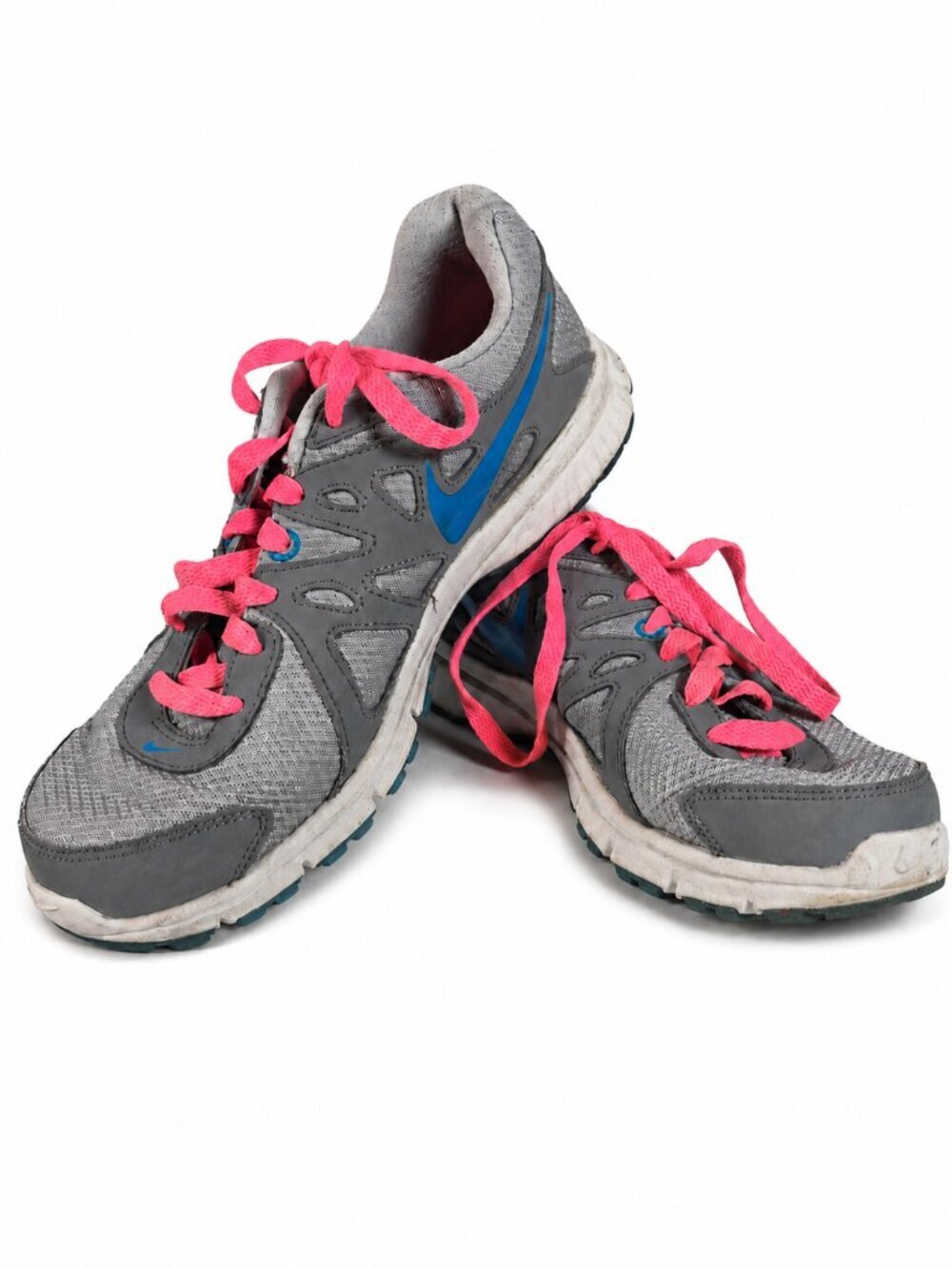 Nike Revolution 2 Running Shoes Womens Size 7 Gray Pink Blue Sneakers Athletic